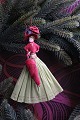 K&Co. presents: 
Old 
Christmas tree 
ornament, nice 
lady with 
umbrella made 
of colored 
crepe paper...