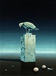 Dansk 
Kunstgalleri 
presents: 
"Still 
life with stone 
bird" Oil 
painting on 
panel in silver 
frame.