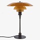 Roxy Klassik 
presents: 
Poul 
Henningsen / 
Louis Poulsen.
PH 4/3 - Table 
lamp with amber 
glass shades 
and old ...