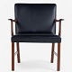 Roxy Klassik 
presents: 
Ole 
Wanscher / A.J. 
Iversen
Armchair in 
mahogany and 
black leather.
1 pc. in stock

