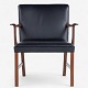 Roxy Klassik 
presents: 
Ole 
Wanscher / A.J. 
Iversen
Armchair in 
mahogany and 
black leather.
1 pc. in stock
