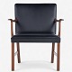 Roxy Klassik 
presents: 
Ole 
Wanscher / A.J. 
Iversen
Armchair in 
mahogany and 
black leather.
1 pc. in stock
