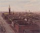 L'Art presents: 
Søren 
Edsberg, Danish 
artist. 
Oil on canvas.
Cityscape of 
Copenhagen seen 
from above.