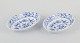L'Art presents: 
Meissen, 
Germany. Two 
oval Blue Onion 
pattern 
porcelain 
bowls.