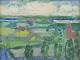 L'Art presents: 
Leo 
Thellefsen 
(1909 - 1997), 
oil on board. 
Modernist 
landscape.