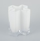 L'Art presents: 
Bodil Kjær 
for Gullaskruf, 
Sweden. ‘Kryds’ 
(cross) vase in 
white and clear 
art glass.