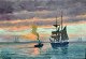 Pegasus – Kunst 
- Antik - 
Design 
presents: 

Landt, 
Frants (1885 - 
1975) Denmark: 
Marine with 
sailing ship 
and ...