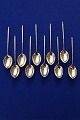 Antikkram 
presents: 
Danish 
silver 
flatware, set 
of 10 coffee 
spoons or mocha 
spoons of gilt 
silver 10cm