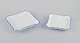 L'Art presents: 
Meissen, 
Germany. Two 
square bowls of 
white 
porcelain, blue 
rim.