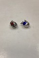 Danam Antik 
presents: 
Norwegian 
Sterling Silver 
Salt & Pepper 
Set red and 
blue enamel 
fish