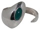 Antik K 
presents: 
Henning 
Ulrichsen 
sterling silver
Modern bangle 
with green 
chrysopras 
stone from 
1962-1972