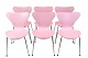 Osted Antik & 
Design 
presents: 
Set Of Six 
Syver Chairs - 
Model 3107 - 
Syver Chair - 
Lacquered In 
Pink - Arne ...