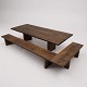 Osted Antik & 
Design 
presents: 
Plank 
Table With 
Bench - Black 
Oiled Solid Oak 
- Handmade - By 
Løth
