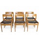 Osted Antik & 
Design 
presents: 
Set of 6 
Dining Chairs - 
Model P H 3-2 - 
Teak and Black 
Leather - Grete 
Jalk - ...