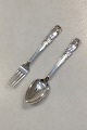 Danam Antik 
presents: 
Danish 
Fork and Spoon 
set in Silver 
830 with owl 
motif