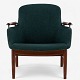 Roxy Klassik 
presents: 
Finn Juhl 
/ Niels Vodder.
NV 53 - 
Armchair in 
teak and green 
wool. Stamped 
by ...