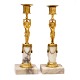 Aabenraa 
Antikvitetshandel 
presents: 
A pair og 
gilt early 19th 
century bronce 
candlesticks. 
France circa 
1810. ...