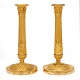 Aabenraa 
Antikvitetshandel 
presents: 
Pair of 
fire gilt 
Empire bronze 
candlesticks. 
France ca. 
1810. H: 28cm