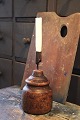 K&Co. presents: 
Antique 
Swedish 
candlestick 
from the 19th 
century in wood 
with a wrought 
iron candle 
holder...