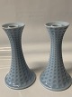 Antik Huset 
presents: 
Royal 
Copenhagen 1st 
pair, Light 
blue 
candlesticks 
with scale 
pattern, 
Lifeline
Height: ...