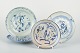 L'Art presents: 
Four 
plates/dishes, 
probably Korea, 
decorated in 
blue 
underglaze.