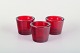 L'Art presents: 
Scandinavian 
designer.
Three tealight 
holders in red 
glass.