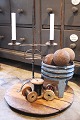 K&Co. presents: 
Old 
Swedish 
candlestick in 
black wrought 
iron for 2 
regular candles 
with a really 
nice patina...