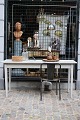 K&Co. presents: 
Old 
console / 
dining table in 
gray painted 
wood with fine 
patina...