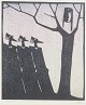 L'Art presents: 
Åke Holm, 
Sweden.
Woodcut, Maria 
and the Three 
Wise Men, 1978.