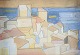 L'Art presents: 
Pär 
Nordlander 
(1920–2001). 
Abstract 
cityscape by 
the sea.
Mixed media on 
paper.