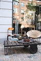 K&Co. presents: 
Old French 
industrial 
coffee table, 
an old 
industrial 
pallet cart in 
iron on wheels 
and wooden ...