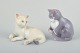L'Art presents: 
Royal 
Copenhagen & 
Bing & 
Grøndahl. Two 
porcelain 
figures, cats. 
Denmark, 20th 
century.
