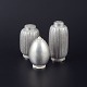 L'Art presents: 
Just 
Andersen, 
Denmark
Set of three 
salt and pepper 
shakers in 
pewter, two 
with ribbed 
bodies ...