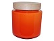 Antik K 
presents: 
Holmegaard 
Palet
Large orange 
bowl with 
original air 
tight wooden 
lid