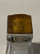 Antik Huset 
presents: 
Signet 
Men's Ring in 
Sterling Silver 
with Amber 
Natural Cut.
Size. 70.