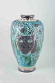 L'Art presents: 
Åke Holm 
(1900–1980), 
Höganäs.
Large 
stoneware vase 
with turquoise, 
black and green 
glaze.