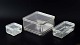 L'Art presents: 
Bauhaus – 
Wilhelm 
Wagenfeld
Set of three 
rectangular 
storage boxes 
in pressed 
glass.