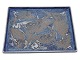 Antik K 
presents: 
Royal 
Copenhagen Baca
Square blue 
tray with fish 
30 cm.
