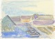L'Art presents: 
Aksel 
Møller
Landscape with 
houses and 
boats, 1958.
Watercolor on 
paper.