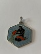 Antik Huset 
presents: 
Aquarius 
zodiac sign 
Pendant with 
enamel in 
sterling 
silver.