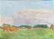 Pegasus – Kunst 
- Antik - 
Design 
presents: 

Kielberg, 
Ole (1911 - 
1985) Denmark: 
Cows and horses 
on grass, 
1962-64