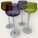 Moster Olga - 
Antik og Design 
presents: 

4 tall 
stemmed colored 
wine glasses.
*DKK 450 total