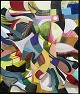 Dansk 
Kunstgalleri 
presents: 
"Composition" 
Oil painting on 
canvas, mounted 
in a strong 
black frame.