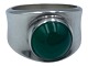 Antik K 
presents: 
Georg 
Jensen Silver
Modern ring 
with green 
agate stone - 
Size 48