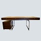 Antik 
Damgaard-
Lauritsen 
presents: 
Bodil 
Kjær; Office 
desk made of 
Wengé, with 
legs in chromed 
steel