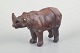 L'Art presents: Omersa for Liberty & Co., London – Small Leather Rhino Figure, Mid-20th Century