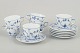 L'Art presents: Royal CopenhagenBlue Fluted Plain – Set of Six Coffee Cups with matching saucers, 1920s.