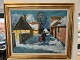 MR Retro Design 
presents: 
Oil 
painting by 
Svend Nielsen 
in a gold 
frame, 
depicting a 
winter scene 
with ...
