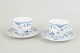 L'Art presents: Royal CopenhagenBlue Fluted Half Lace coffee cups with saucers, set of 2, 1930s.