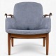 Roxy Klassik presents: Finn Juhl / Niels Vodder.NV 53 - Armchair in grey 'Alcantara' fabric with frame in ...
